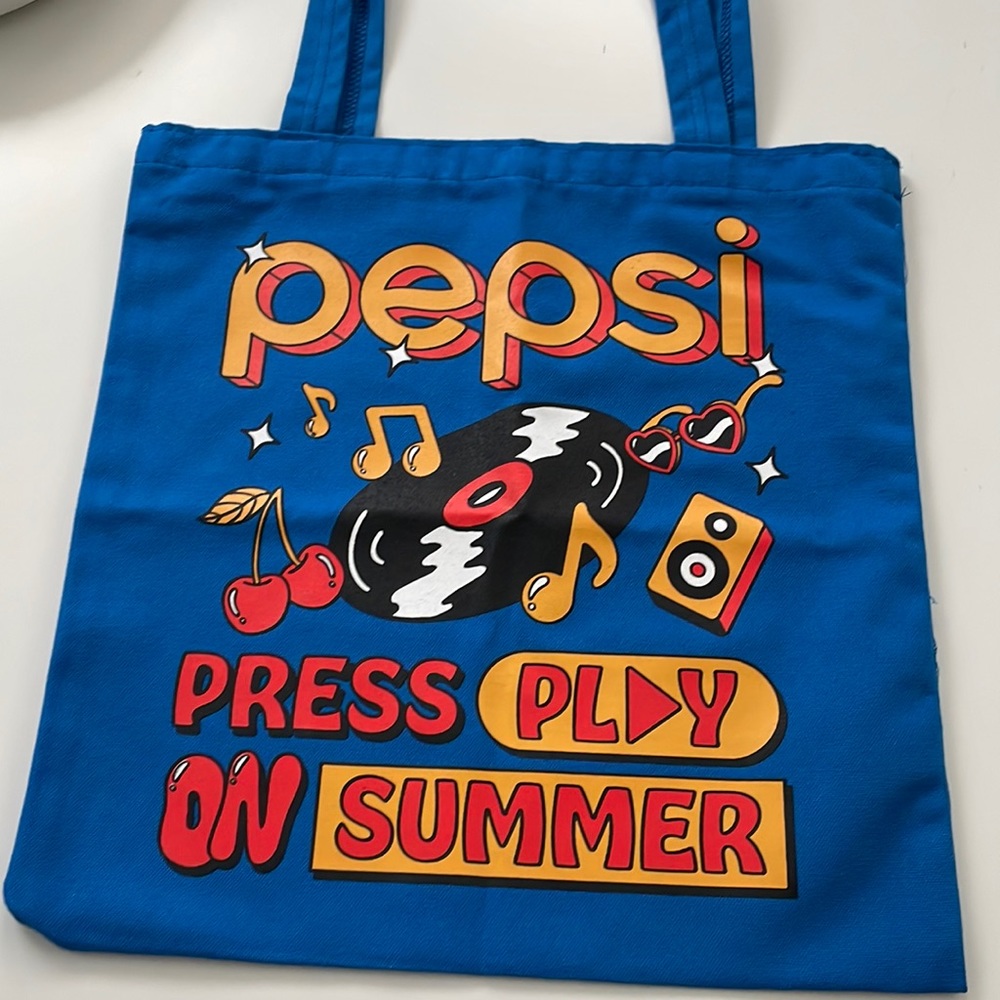 Brand New Printed Pepsi Blue Cotton Canvas Tote